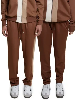 Fitnessmode & Jogginghosen|Hosen & Jeans*DWD! Studioz DWD Studioz Unisex Tapioca Jogging-Hose für Damen oder Herren Sweat-Pants mit seitlichen Retro-Streifen Braun
