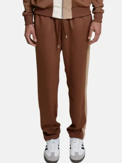 Fitnessmode & Jogginghosen|Hosen & Jeans*DWD! Studioz DWD Studioz Unisex Tapioca Jogging-Hose für Damen oder Herren Sweat-Pants mit seitlichen Retro-Streifen Braun