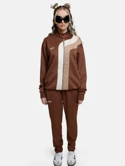 Fitnessmode & Jogginghosen|Hosen & Jeans*DWD! Studioz DWD Studioz Unisex Tapioca Jogging-Hose für Damen oder Herren Sweat-Pants mit seitlichen Retro-Streifen Braun