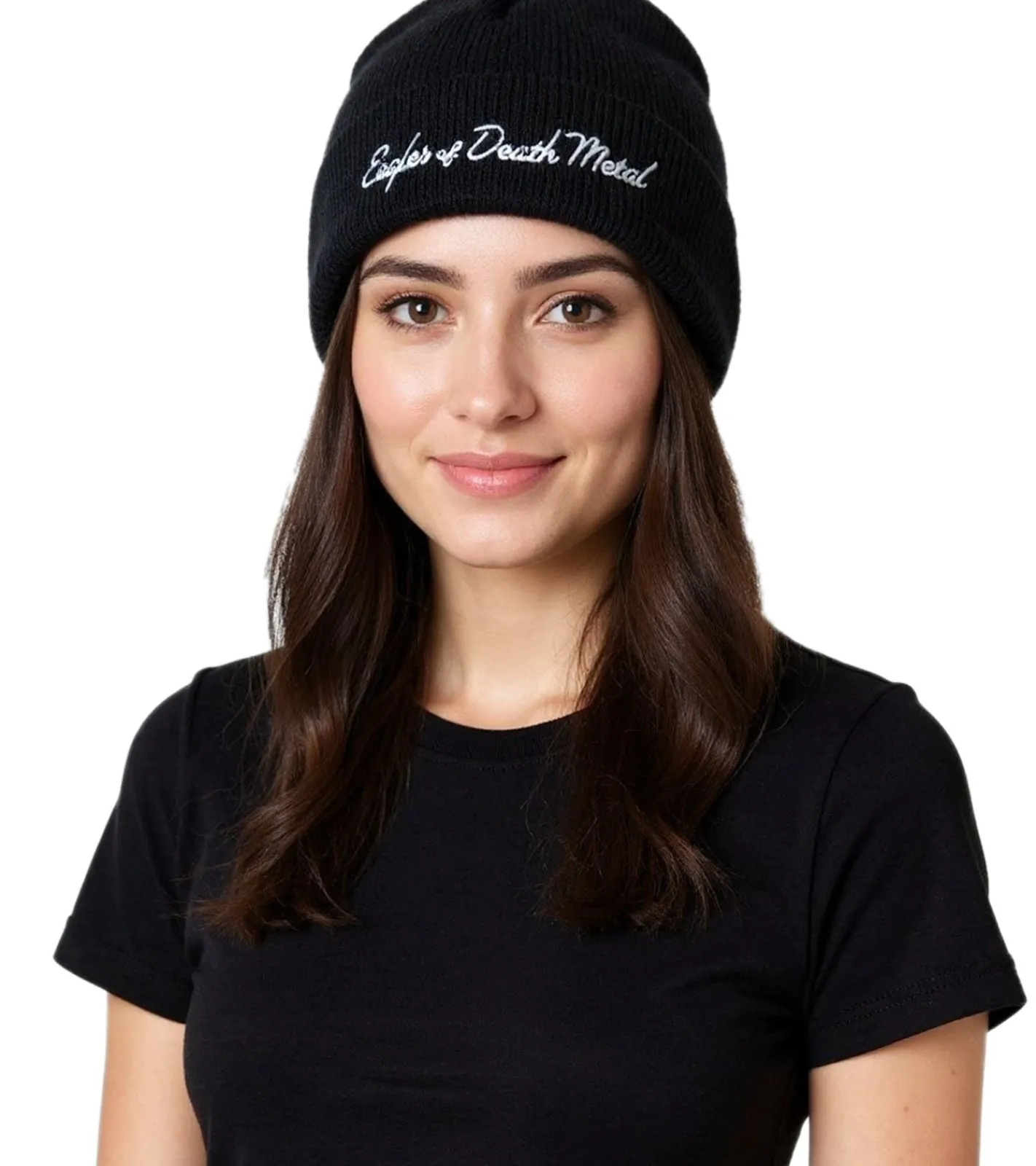 Caps & Mützen*BioworldMerch Eagles of Death Metal Unisex Beanie Baumwoll-Mütze im klassischen Schnitt Schwarz/Weiß