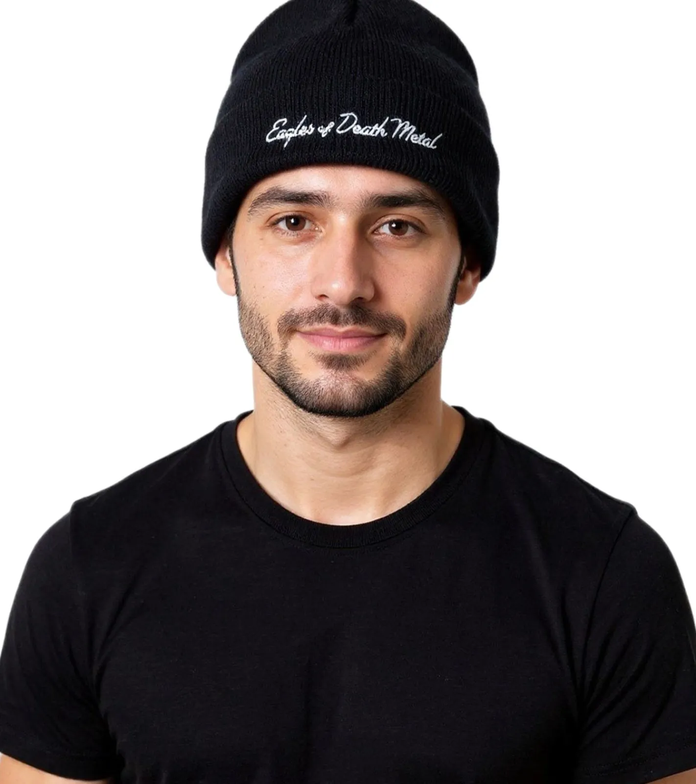 Caps & Mützen*BioworldMerch Eagles of Death Metal Unisex Beanie Baumwoll-Mütze im klassischen Schnitt Schwarz/Weiß
