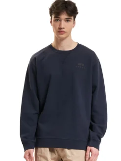 Pullover & Sweater*EDWIN Base Crew-Pullover in Marineblau