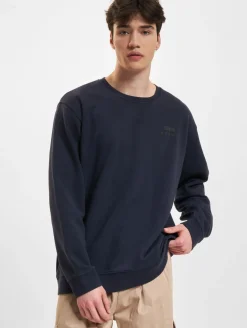 Pullover & Sweater*EDWIN Base Crew-Pullover in Marineblau
