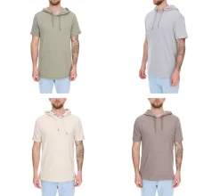 T-Shirts & Tank Tops|Pullover & Sweater*EIGHT2NINE Herren Kapuzen-Pullover kurzärmliger Baumwoll-Hoodie T-Shirt Hoody Sommer-Hoody H10014L22462AEN Hellgrau, Khaki, Braun oder Beige