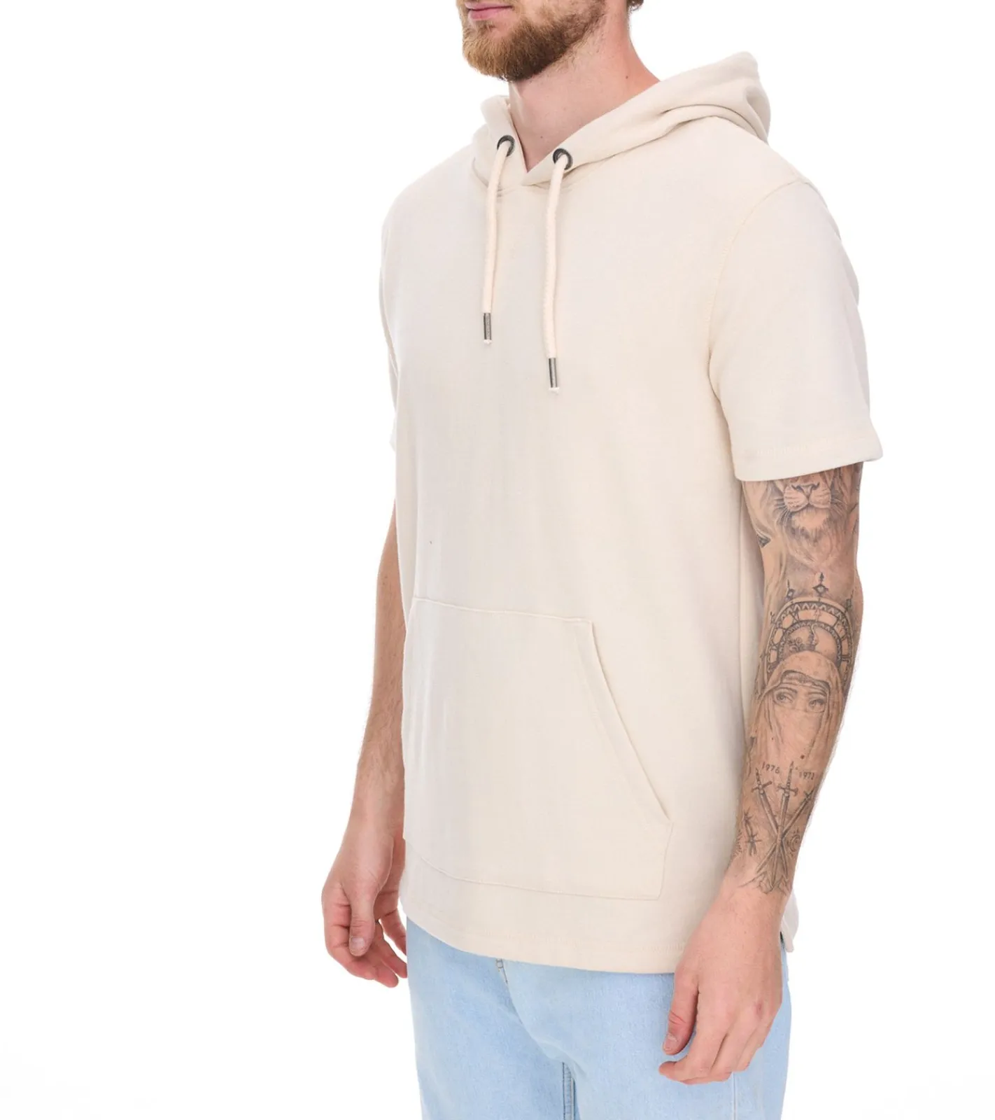 T-Shirts & Tank Tops|Pullover & Sweater*EIGHT2NINE Herren Kapuzen-Pullover kurzärmliger Baumwoll-Hoodie T-Shirt Hoody Sommer-Hoody H10014L22462AEN Hellgrau, Khaki, Braun oder Beige