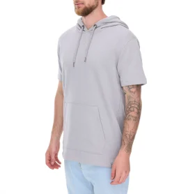 T-Shirts & Tank Tops|Pullover & Sweater*EIGHT2NINE Herren Kapuzen-Pullover kurzärmliger Baumwoll-Hoodie T-Shirt Hoody Sommer-Hoody H10014L22462AEN 23200 Hellgrau