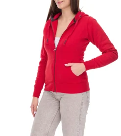 Mäntel & Jacken|Sweater & Pullover*Elevate Arora Damen Sweat-Jacke mit Kapuze 300 g/m2 schlichte Baumwoll-Jacke Pullover 3821225 Rot