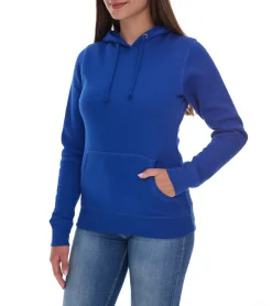Sweater & Pullover*Elevate Charon Damen Hoodie schlichter Baumwoll-Pullover mit Kängurutasche Sweater 3823452 Blau