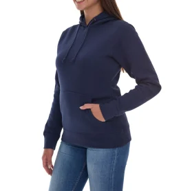 Große Größen|Sweater & Pullover*Elevate Charon Damen Hoodie schlichter Baumwoll-Pullover mit Kängurutasche Sweater 3823455 Navy