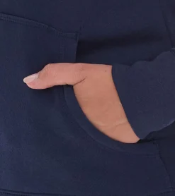 Große Größen|Sweater & Pullover*Elevate Charon Damen Hoodie schlichter Baumwoll-Pullover mit Kängurutasche Sweater 3823455 Navy