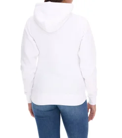 Große Größen|Sweater & Pullover*Elevate Charon Damen Hoodie schlichter Baumwoll-Pullover mit Kängurutasche Sweater 3823401 Weiß