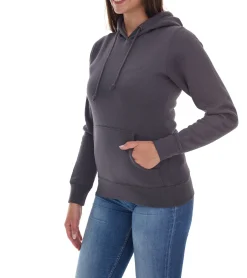 Sweater & Pullover*Elevate Charon Damen Hoodie schlichter Baumwoll-Pullover mit Kängurutasche Sweater 3823482 Grau