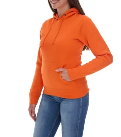 Sweater & Pullover*Elevate Charon Damen Hoodie schlichter Baumwoll-Pullover mit Kängurutasche Sweater 3823431 Orange