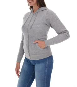 Sweater & Pullover*Elevate Charon Damen Sweatshirt schlichter Baumwoll-Jacke mit Kängurutasche Sweater 3823480 Grau