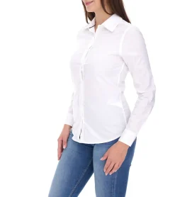 Poloshirts & Blusen*Elevate Hamell Langarm-Hemd schlichtes Damen Blusen-Hemd Popelin Bluse Hellblau, Schwarz oder Weiß