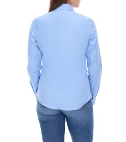 Poloshirts & Blusen*Elevate Hamell Langarm-Hemd schlichtes Damen Blusen-Hemd Popelin Bluse 3816940 Hellblau