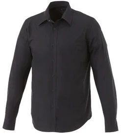 Hemden & Poloshirts*Elevate Hamell Langarm-Hemd schlichtes Herren Business-Hemd Popelin 118 g/m2 Schwarz, Hellblau oder Weiß
