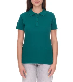 Poloshirts & Blusen*Elevate Helios Damen Polo-Shirt Baumwolle Polo-Hemd Pique-Strick 180 g/m² 3810760 Forest Dunkel-Grün