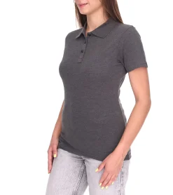 Poloshirts & Blusen*Elevate Helios Damen Polo-Shirt Baumwolle Polo-Hemd Pique-Strick 180 g/m² 38107980 meliert Anthrazit