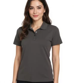 Poloshirts & Blusen*Elevate Helios Damen Polo-Shirt Baumwolle Polo-Hemd Pique-Strick 180 g/m² 3810789 Dunkelgrau