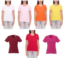 Tops & T-Shirts*Elevate Heros Damen auch in 4XL T-Shirt schlichtes Baumwoll-Shirt 150 g/m2 Basic-Shirt Unterzieh-Shirt 38029 in Rot, Weiß, Orange, Gelb oder Rosa
