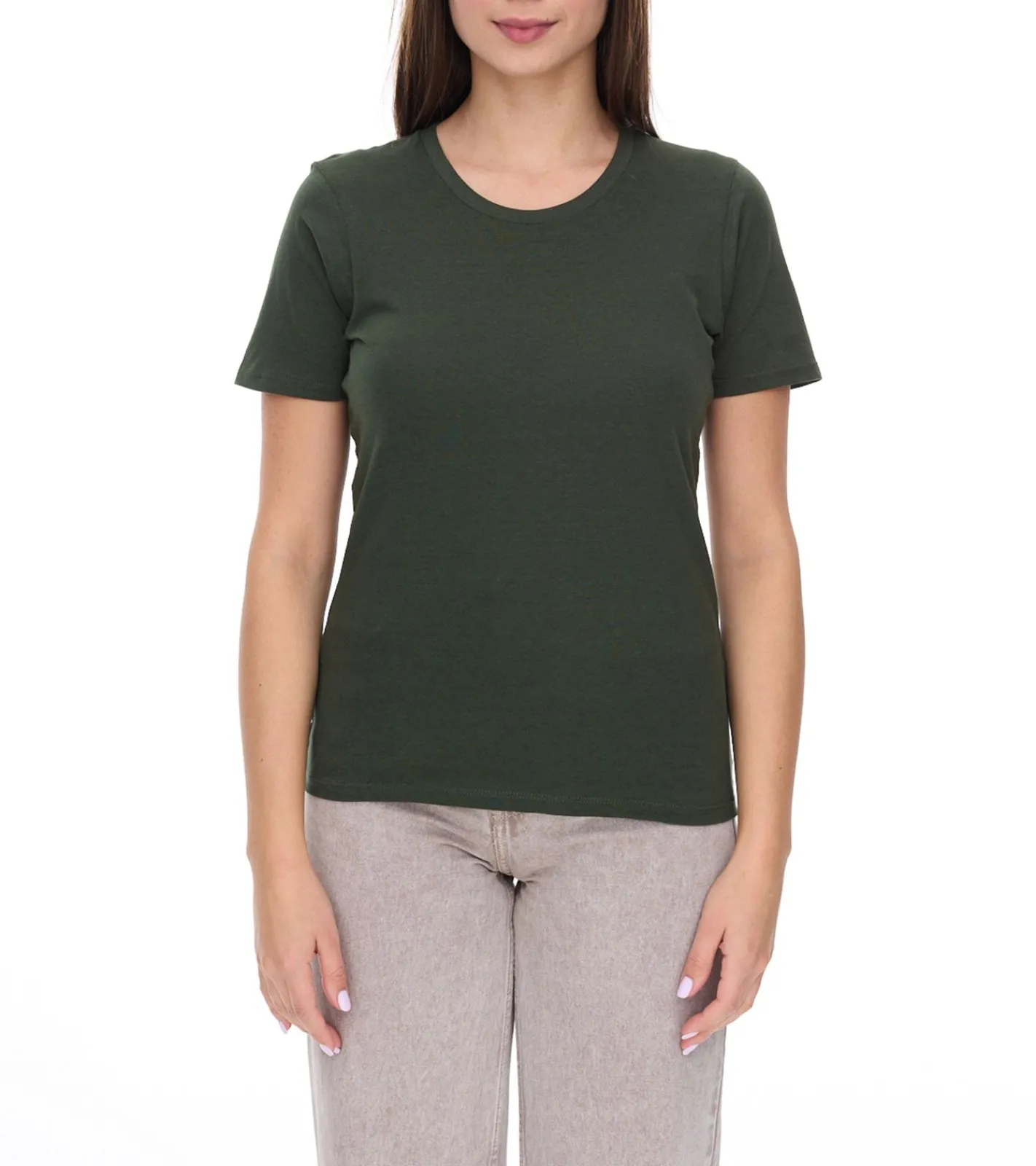 Tops & T-Shirts*Elevate Heros Damen T-Shirt schlichtes Baumwoll-Shirt 150 g/m2 Basic-Shirt Unterzieh-Shirt Dunkelgrün, Dunkelgrau, Dunkelgrau meliert, Schwarz, Beige, Apfelgrün oder Hellblau