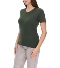 Tops & T-Shirts*Elevate Heros Damen T-Shirt schlichtes Baumwoll-Shirt 150 g/m2 Basic-Shirt Unterzieh-Shirt Dunkelgrün, Dunkelgrau, Dunkelgrau meliert, Schwarz, Beige, Apfelgrün oder Hellblau