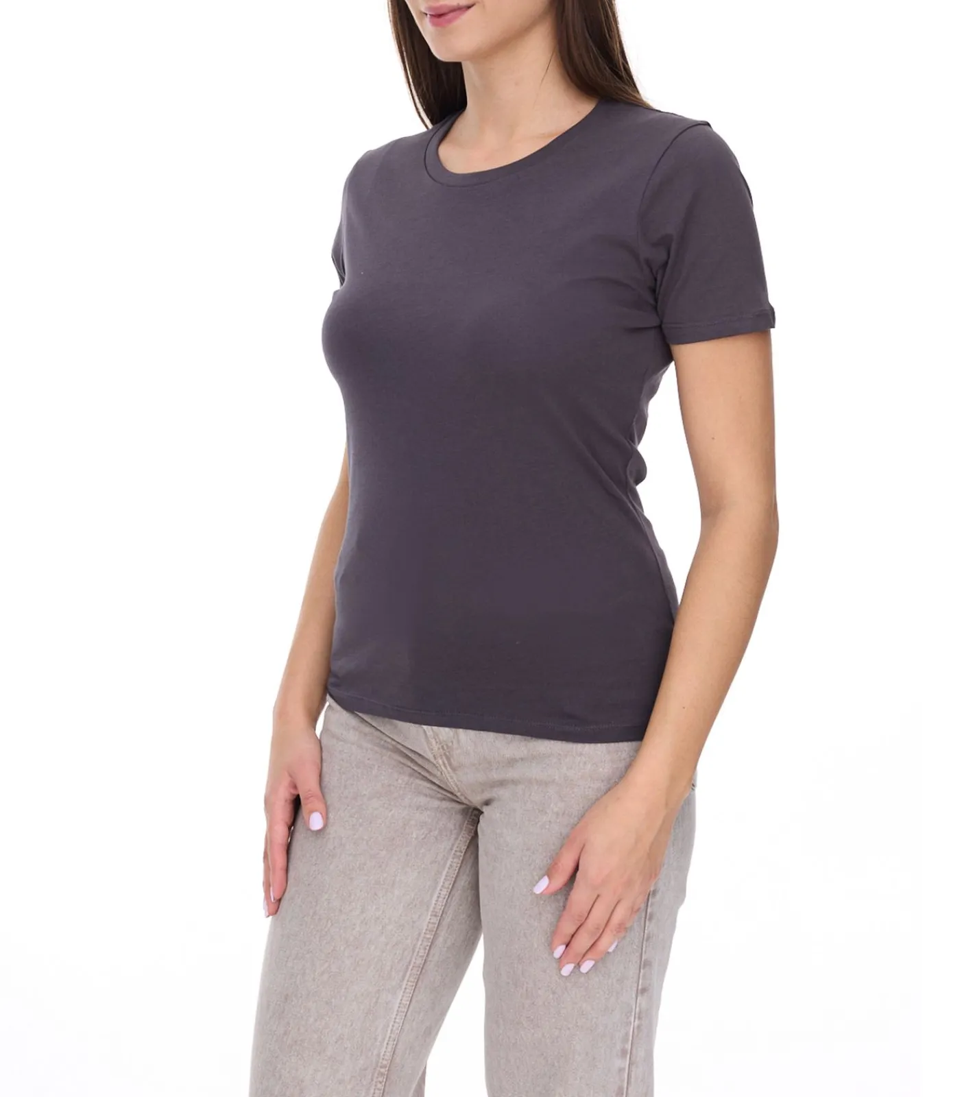 Tops & T-Shirts*Elevate Heros Damen T-Shirt schlichtes Baumwoll-Shirt 150 g/m2 Basic-Shirt Unterzieh-Shirt Dunkelgrün, Dunkelgrau, Dunkelgrau meliert, Schwarz, Beige, Apfelgrün oder Hellblau