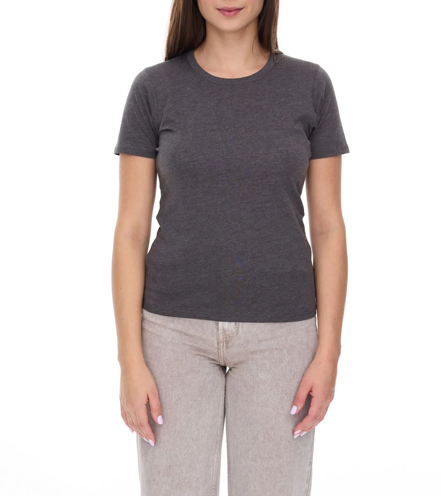 Tops & T-Shirts*Elevate Heros Damen T-Shirt schlichtes Baumwoll-Shirt 150 g/m2 Basic-Shirt Unterzieh-Shirt Dunkelgrün, Dunkelgrau, Dunkelgrau meliert, Schwarz, Beige, Apfelgrün oder Hellblau