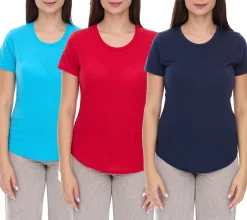 Tops & T-Shirts*Elevate Jade Damen T-Shirt nachhaltiges Kurzarm-Shirt 160 g/m2 Basic-Shirt Unterzieh-Shirt Hellblau, Navy oder Rot