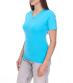 Tops & T-Shirts*Elevate Kawartha nachhaltiges Damen T-Shirt schlichtes Baumwoll-Shirt 200 g/m2 Basic-Shirt Unterzieh-Shirt 3801743 Hellblau