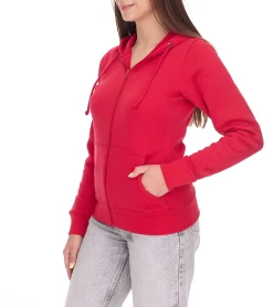 Große Größen|Sweater & Pullover*Elevate Theron Damen Sweat-Jacke mit 240 g/m2 Baumwoll-Sweater Kapuzen-Pullover Hoodie 3823025 Rot