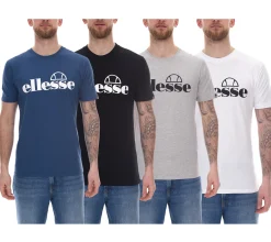 T-Shirts & Tank Tops*ellesse Fuenti T-Shirt Herren Baumwoll-Shirt mit Logo-Print Sport-Shirt SHP16469 in Schwarz, Weiß, Blau oder Grau