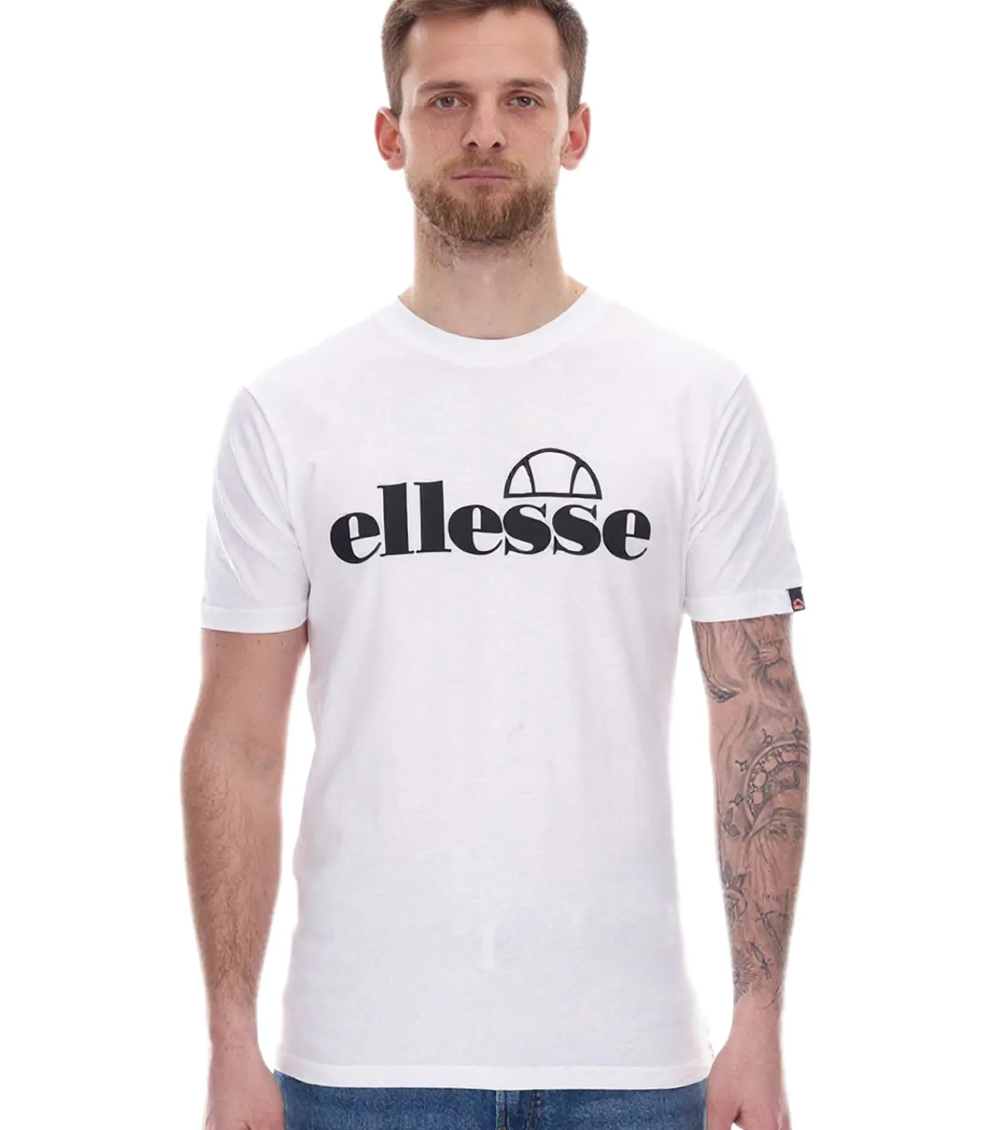 T-Shirts & Tank Tops*ellesse Fuenti T-Shirt Herren Baumwoll-Shirt mit Logo-Print Sport-Shirt SHP16469 Weiß