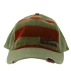Caps & Mützen*Bio-Domes Headgear Elm Street Unisex Trucker-Cap Baseball-Cap im Destroyed-Look Baumwoll-Cap Fan-Mütze TC105444NOE Olivgrün/Rot
