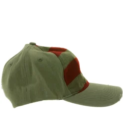 Caps & Mützen*Bio-Domes Headgear Elm Street Unisex Trucker-Cap Baseball-Cap im Destroyed-Look Baumwoll-Cap Fan-Mütze TC105444NOE Olivgrün/Rot