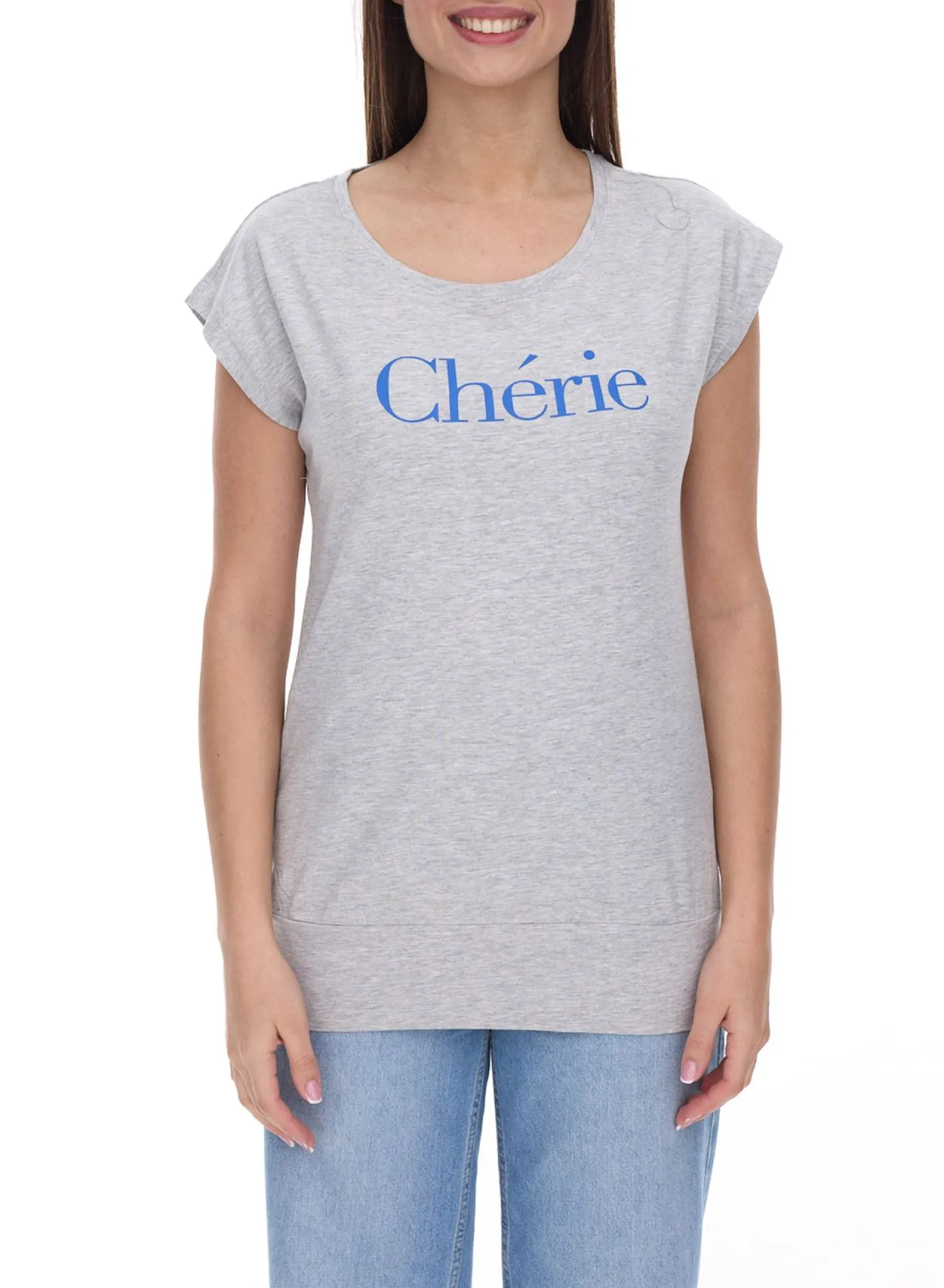 Tops & T-Shirts*AjC 2er Damen T-Shirt Alltags-Shirt kurzärmliges Sommer-Shirt 17977826 Grau/Dunkelblau