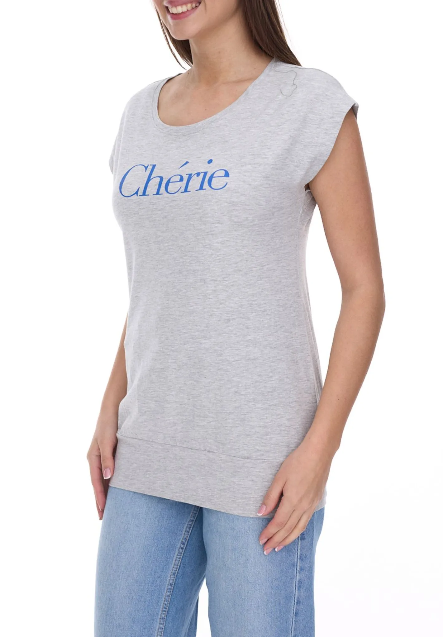 Tops & T-Shirts*AjC 2er Damen T-Shirt Alltags-Shirt kurzärmliges Sommer-Shirt 17977826 Grau/Dunkelblau