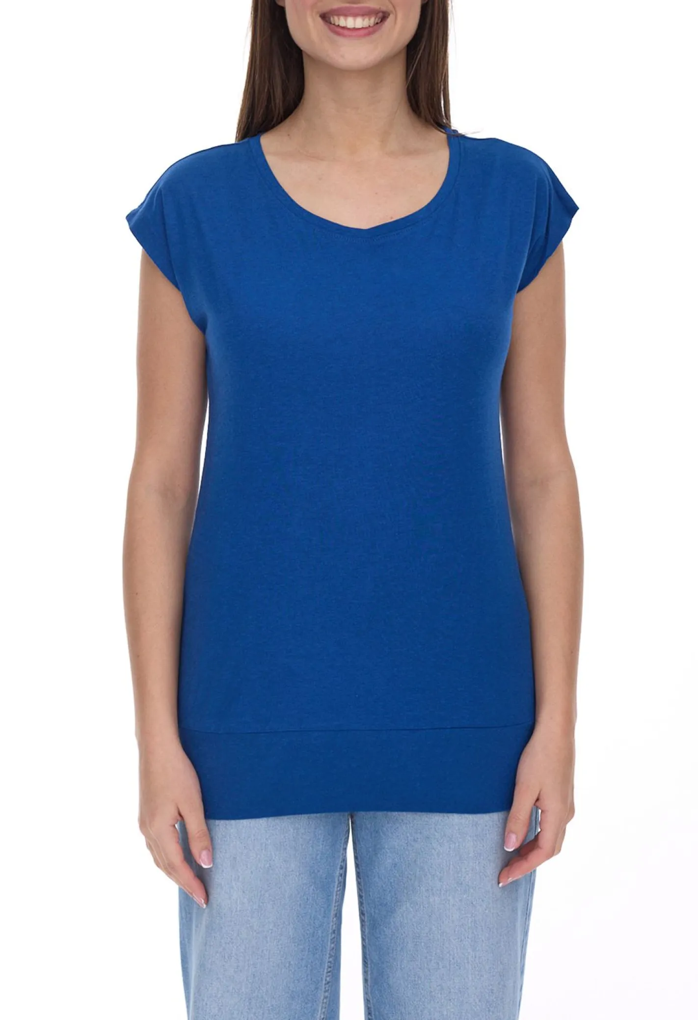 Tops & T-Shirts*AjC 2er Damen T-Shirt Alltags-Shirt kurzärmliges Sommer-Shirt 17977826 Grau/Dunkelblau