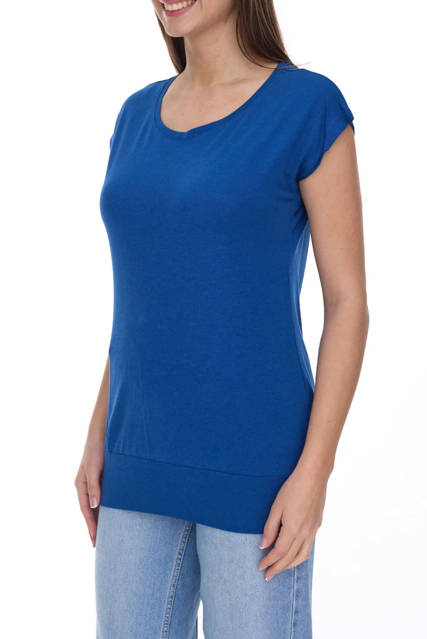 Tops & T-Shirts*AjC 2er Damen T-Shirt Alltags-Shirt kurzärmliges Sommer-Shirt 17977826 Grau/Dunkelblau