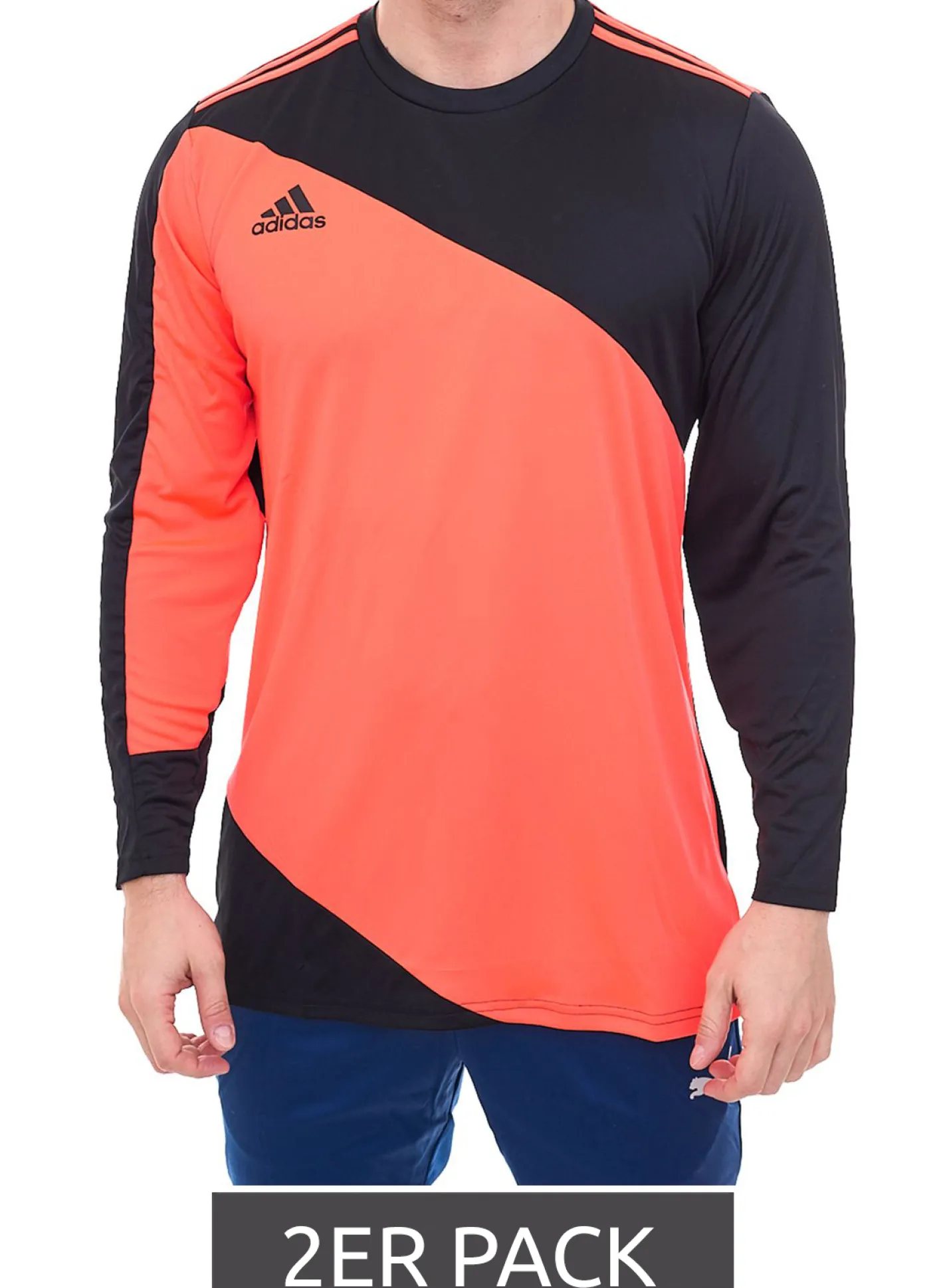 T-Shirts & Tank Tops|Sportoberbekleidung*adidas 2er Pack Torwarttrikot Squadra GK 21 im Sparpack Herren Langarm Fußball -Trikot mit Aeroready GK9805 Schwarz/Orange