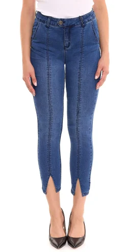 Hosen & Jeans*AjC 2er Pack Jeans Damen Slim-Fit Hose in knöchellänge High-Waist Hose mit Schlitz 73958310 Blau