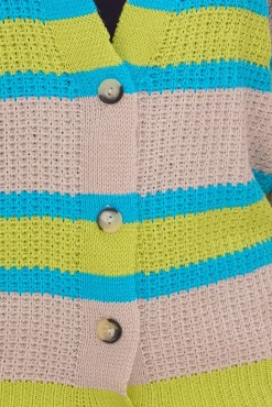 Strickjacken & Cardigans*Aniston 2er Pack CASUAL Damen Strick-Jacke Cardigan mit Knopf-Verschluss 85595338 Beige/Blau/Grün