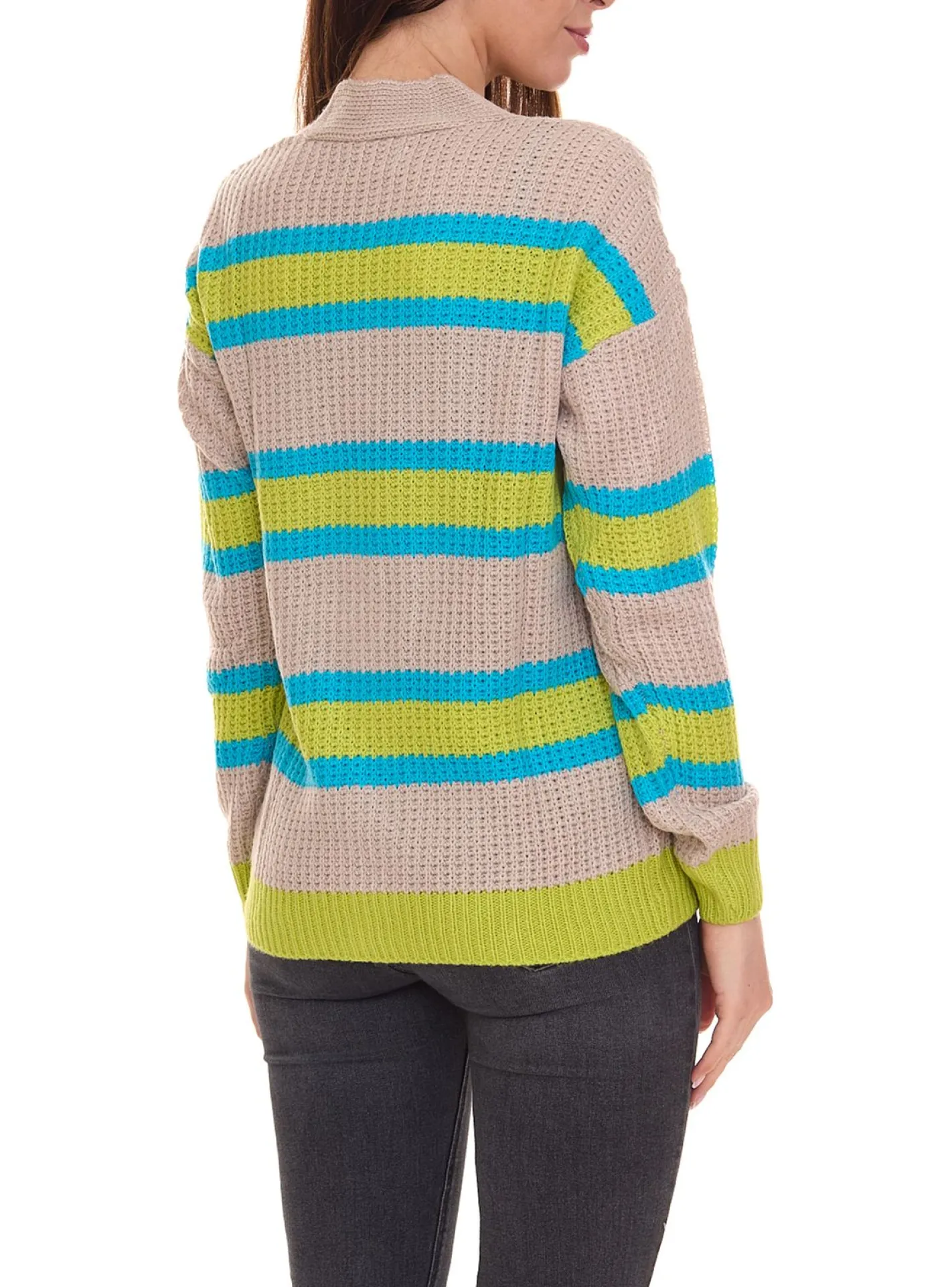 Strickjacken & Cardigans*Aniston 2er Pack CASUAL Damen Strick-Jacke Cardigan mit Knopf-Verschluss 85595338 Beige/Blau/Grün