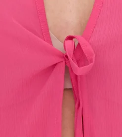 Poloshirts & Blusen*Aniston 2er Pack SELECTED Damen Langarm-Bluse mit Bindeband Crinkle-Optik 63149957 Pink