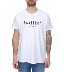 T-Shirts & Tank Tops*Ballin Est. 2013 3er Pack Herren nachhaltiges Baumwoll-Shirt mit Logo-Print auf der Front Kurzarm-Shirt SH-REG-H050 Weiß, Navy, Hellblau oder Schwarz