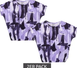 T-Shirts & Tank Tops*Bench. 2er Pack Mädchen Baumwoll-Shirt Kurzarm-Shirt mit Allover-Print 65280936 Lila