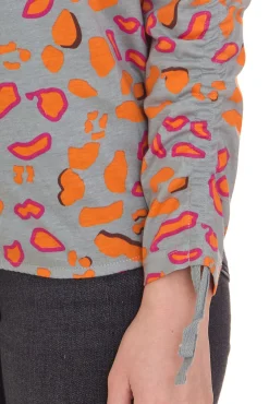 Sweater & Pullover*BOYSEN´S 2er Pack Damen Druck-Shirt mit Allover-Print Langarm-Bluse 39077013 Grau/Orange
