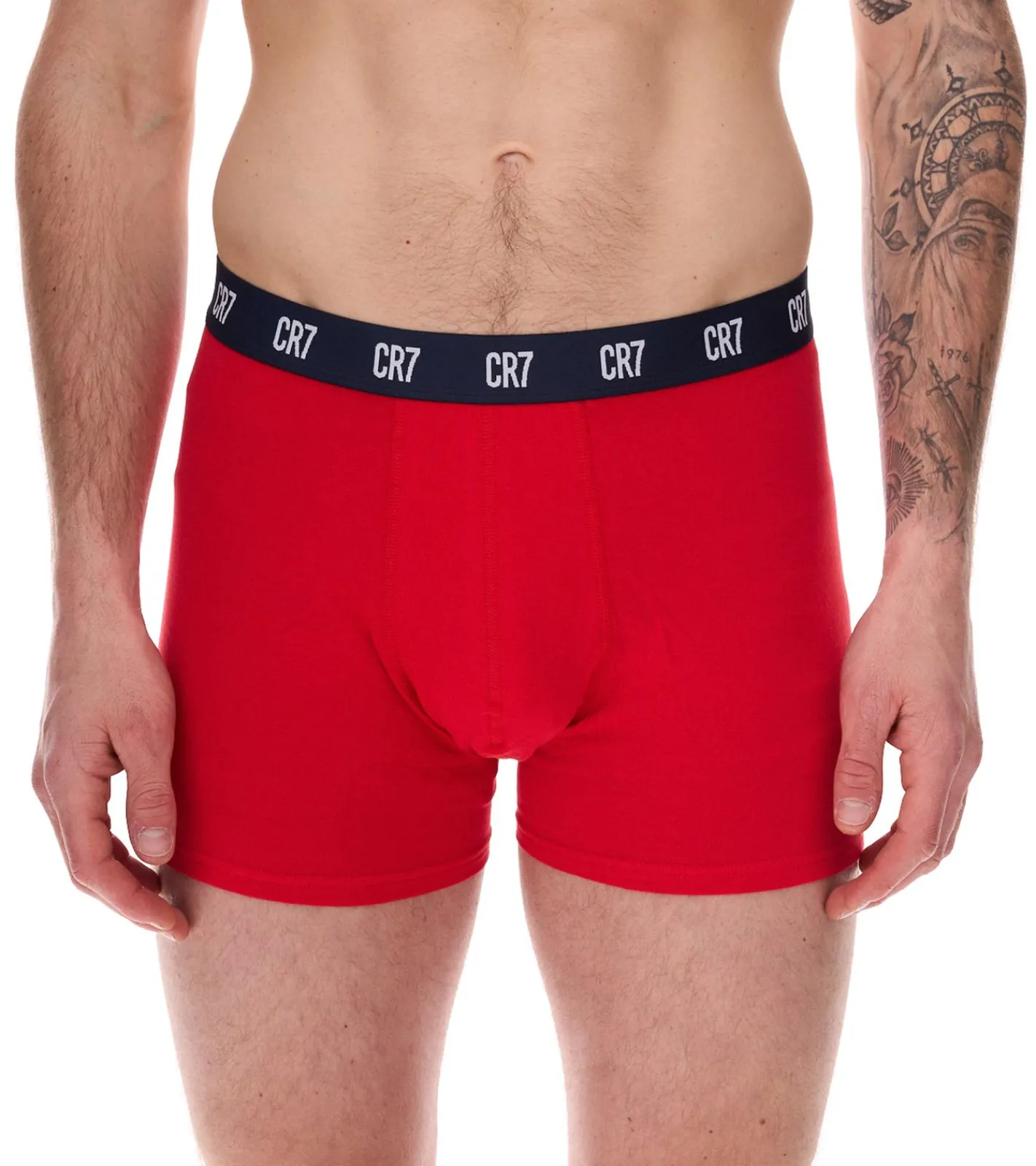 Unterwäsche|Boxershorts*CR7 CRISTIANO RONALDO 5er Pack Basic Trunk Herren Boxershorts atmungsaktive Baumwoll-Unterhose Unterwäsche 300-8125-49-2316 Rot/Grau/Navy/Schwarz