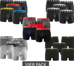 Unterwäsche|Boxershorts*CR7 CRISTIANO RONALDO 10er Pack Basic Trunk Herren Boxershorts atmungsaktive Baumwoll-Unterhose Unterwäsche 300-8125-49 Rot/Grau/Navy/Schwarz/Bunt/Gold